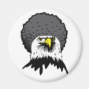 Amerikansk Vitörad Örn Afro Rolig Kylskåpsmagnet