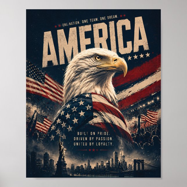 Amerikansk Vitörn Patriotisk Väggkonstaffisch Poster (Framsidan)