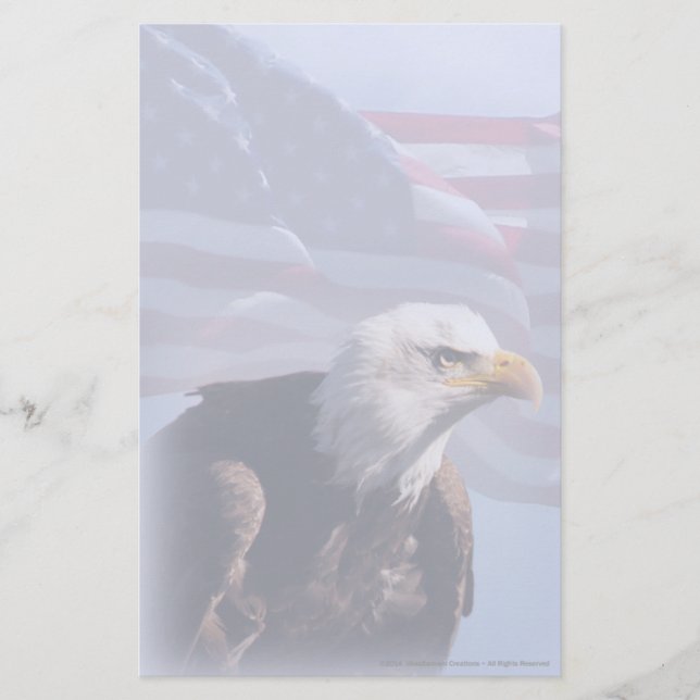 Amerikansk Vitörnad Örn Anpassat Brevpapper (Framsida)
