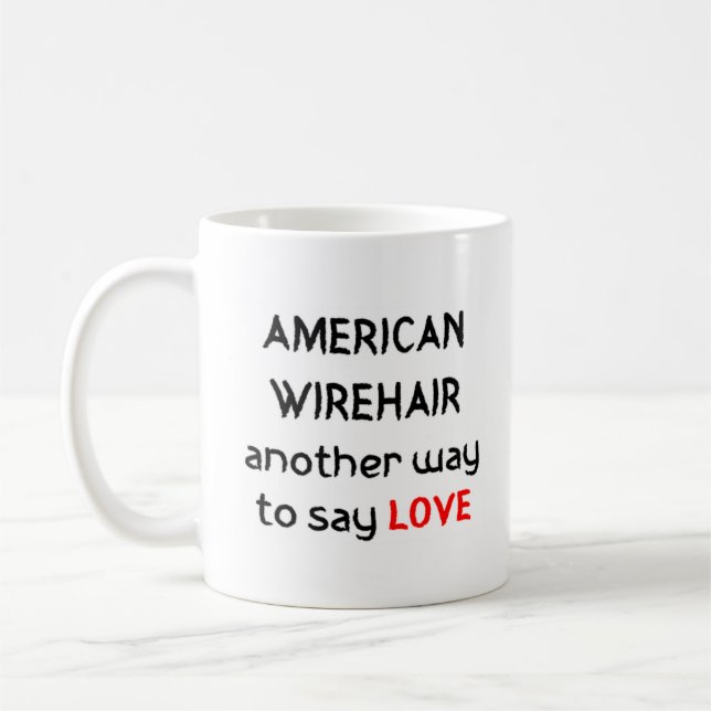 Amerikansk wirehair kärlek kaffe mugg (Vänster)