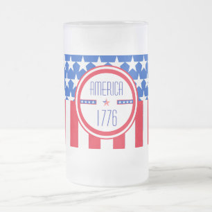 Amerikanska 1776 patriotiska frostat ölglas
