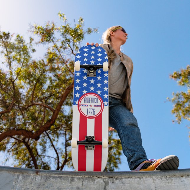 Amerikanska 1776 patriotiska mini skateboard bräda 18,5 cm (Utomhus 1)