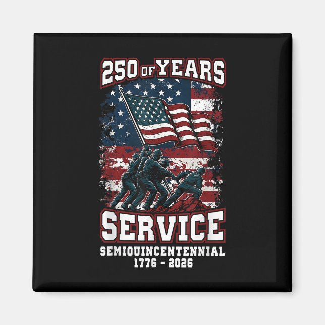 Amerikanska 250-årsdagen Firande 250 år U Magnet (Framsidan)