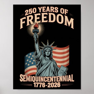 Amerikanska 250-årsdagen Firande 250 år U Poster