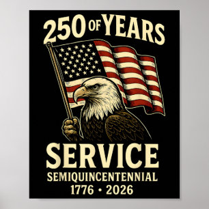 Amerikanska 250-årsdagen Firande Patriotic U Poster