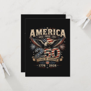 Amerikanska 250-årsjubileum Patriotiska USA 4 juli Inbjudningar