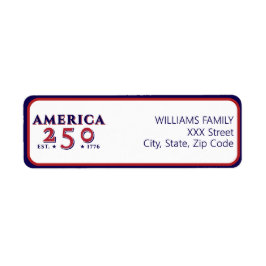 Amerikanska 250 patriotiska årsdagen returadress etikett