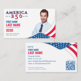 Amerikanska 250 politiska val Kampanj Kandidat Visitkort