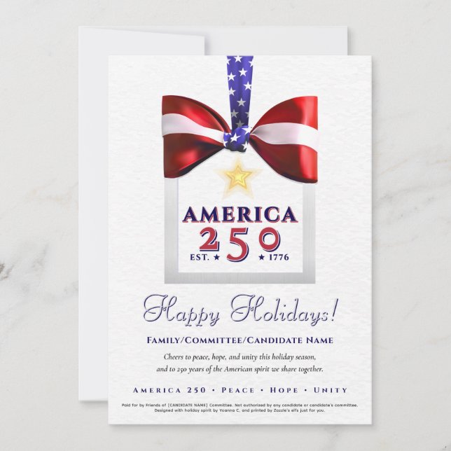 Amerikanska 250-Silver-valet Kampanj 2026 Kalender Julkort (Framsida)