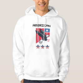 Amerikanska 3-stjärniga Hoodie - Patriotic USA fla