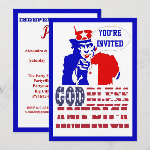 Amerikanska 4 juli inbjudningar