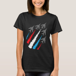 Amerikanska 4 juli-Jet med Rött vitt blått Trai T Shirt