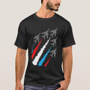 Amerikanska 4 juli-Jet med Rött vitt blått Trai T Shirt