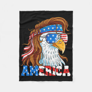 Amerikanska ageln 4:e juli Mullet American Flagga Fleecefilt