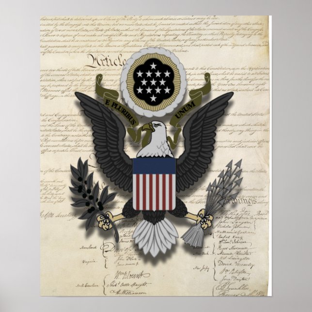 Amerikanska ageln om konstitutionen poster (Framsidan)