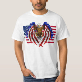 Amerikanska ageln på den amerikanska flagga t shirt