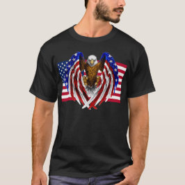 Amerikanska ageln på den amerikanska flagga t shirt