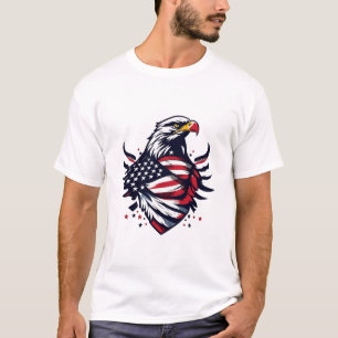 Amerikanska aglar och Flagga - patriotisk symboler T Shirt