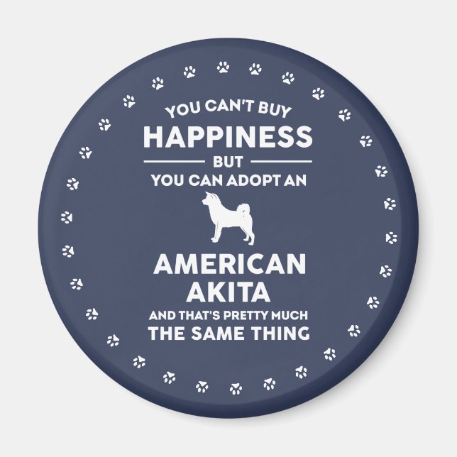 Amerikanska Akita Adoption Happiness Magnet (Framsidan)