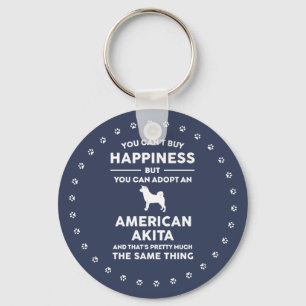 Amerikanska Akita Adoption Happiness Nyckelring