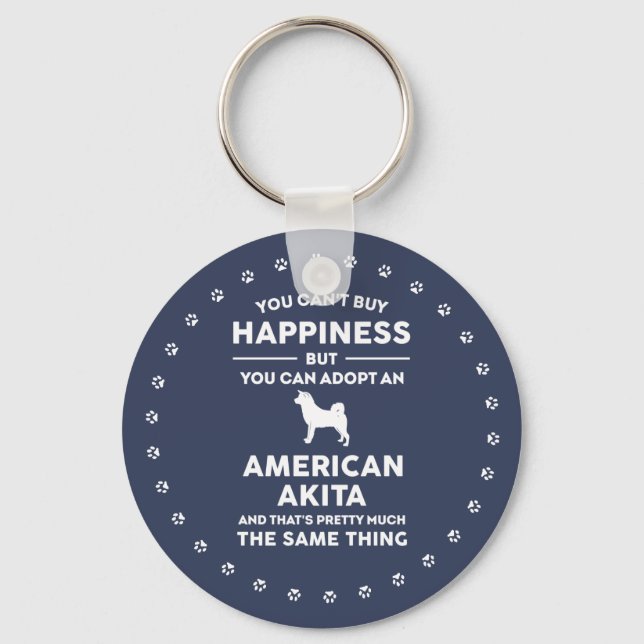 Amerikanska Akita Adoption Happiness Nyckelring (Framsida)