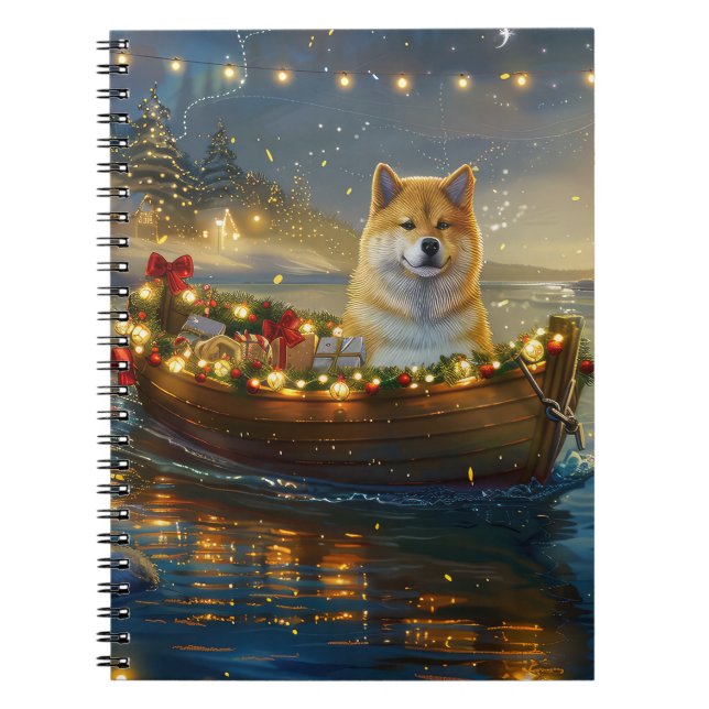 Amerikanska Akita-julfesten Voyage Anteckningsbok (Framsidan)