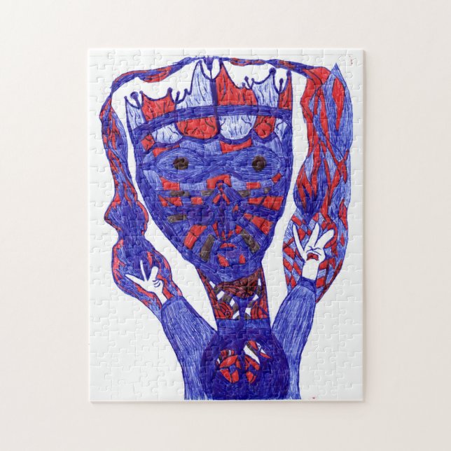 Amerikanska Alien Kung Puzzle! Pussel (Vertikal)