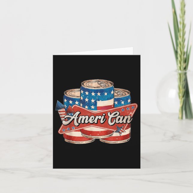 Amerikanska Ameri kan 4 juli: Retro Usa Beer Patr Kort (Framsida)