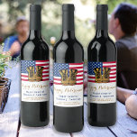 Amerikanska amerikanska Flagga Boots Pension Party Vinflaska Etikett<br><div class="desc">Lägg till den avslutande beröringen till ert militära pension party med dessa amerikanska militära servoor och party-förråd av Flagga. USA Amerikansk flagga i modern röd, vit och blå, stars och stripes, med guld stridsstövlar. Denna amerikanska napkins i party är perfekt för ett militärt party i pension, militära utplaceringar, militära välkomnande...</div>