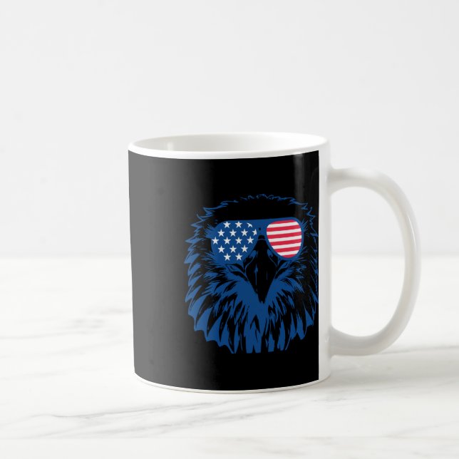 Amerikanska amerikanska Flagga Coola Eagle 4 juli  Kaffemugg (Höger)