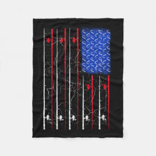 Amerikanska amerikanska Flagga Fishing Rod Top Fleecefilt
