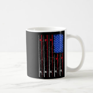 Amerikanska amerikanska Flagga Fishing Rod Top Kaffemugg