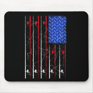 Amerikanska amerikanska Flagga Fishing Rod Top Musmatta