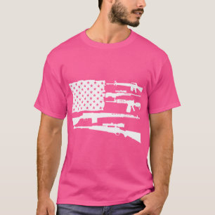 Amerikanska amerikanska Flagga Guns Sniper Rifles T Shirt