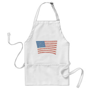 Amerikanska amerikanska Flagga i pointillismen Apr Förkläde