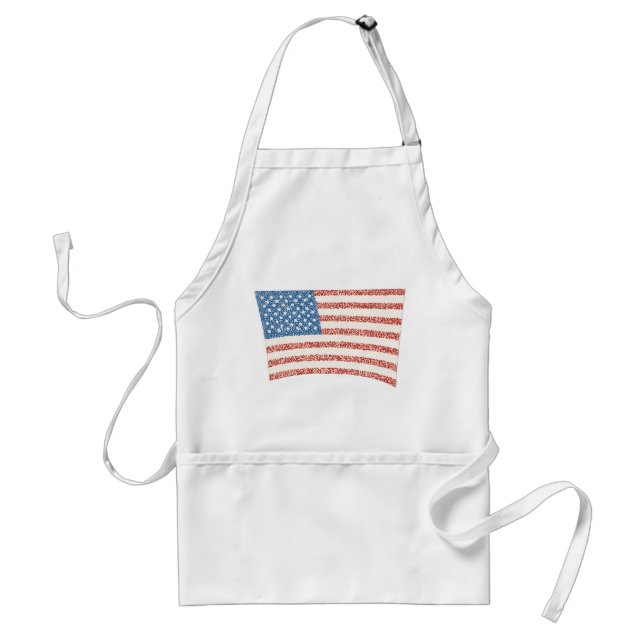 Amerikanska amerikanska Flagga i pointillismen Apr Förkläde (Framsidan)