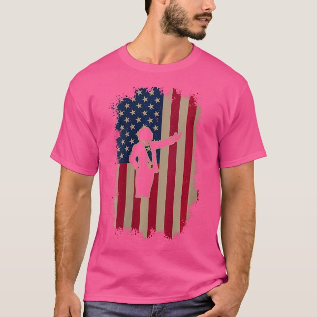 Amerikanska amerikanska Flagga Opera T Shirt (Framsida)