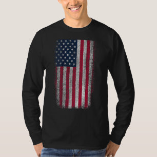 Amerikanska amerikanska Flagga Patriotic Distress T Shirt