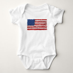 Amerikanska amerikanska flagga-skjortan baby en bi t shirt