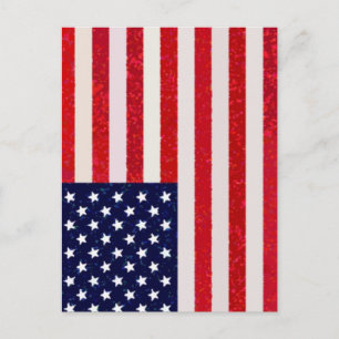 Amerikanska - amerikanska Flagga Vykort