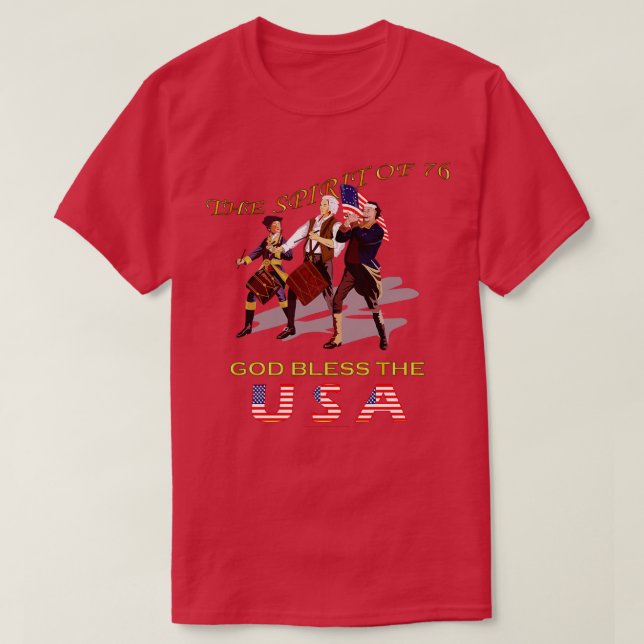 Amerikanska andan av 76 Välsigna dig T Shirt (Design framsida)