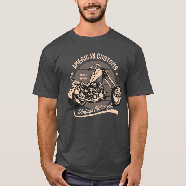 Amerikanska Anpassningsbar Motocycle Ride T Shirt (Framsida)