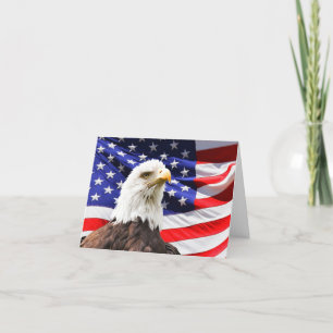 Amerikanska anteckningskort för Flagga och Örn