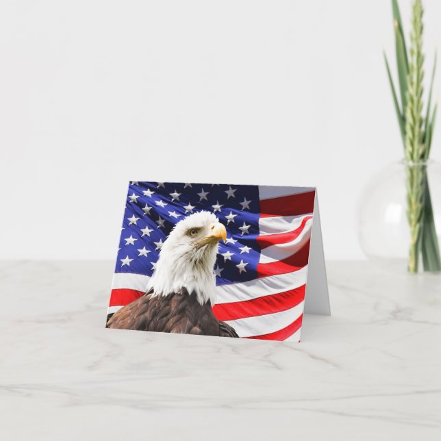 Amerikanska anteckningskort för Flagga och Örn (Framsida)