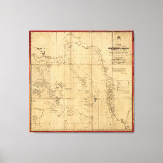 Amerikanska arktiska expeditionen Karta (1853) Canvastryck
