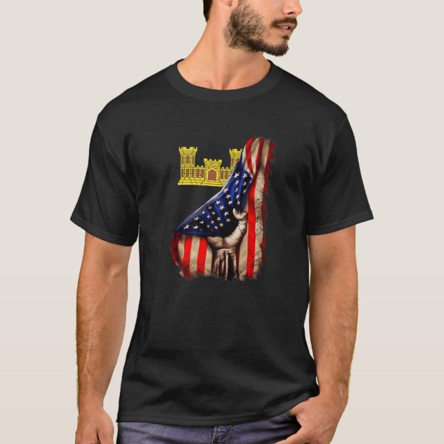 Amerikanska armékåren i Ingenjör (Essayons), Gren T Shirt (Framsida)