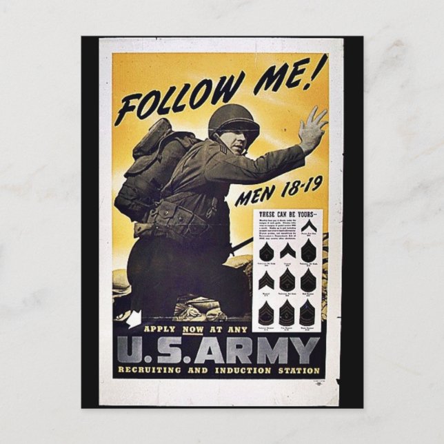 Amerikanska armén vykort (Framsida)