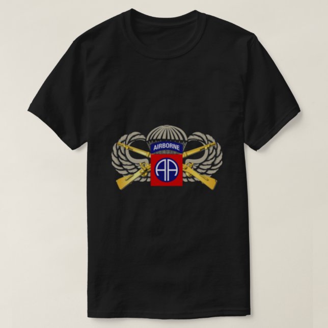 Amerikanska arméns 82:a Airborne Division Paratroo T Shirt (Design framsida)