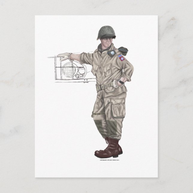 Amerikanska arméns 82:a flygburna vykort (WW2) (Framsida)