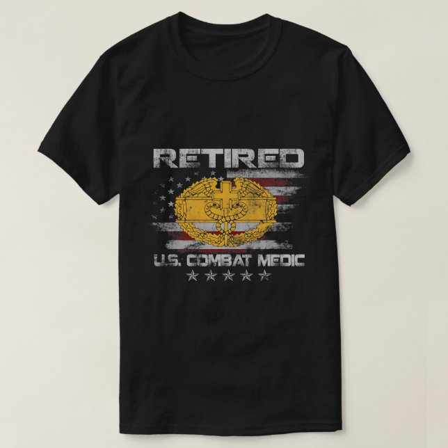 Amerikanska arméns trötta kamp Medic Proud Veteran T Shirt (Design framsida)
